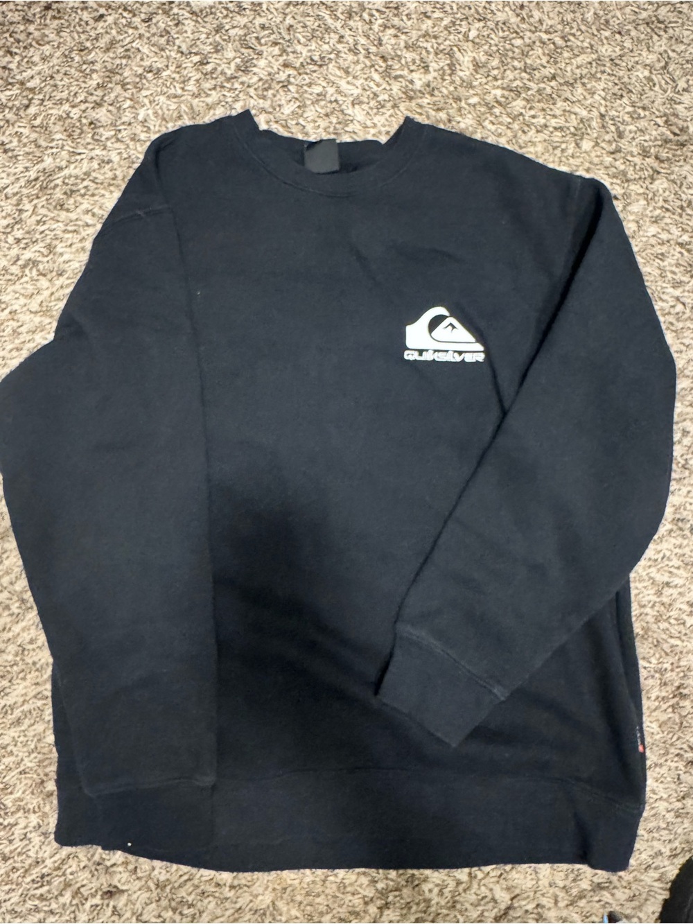 Quiksilver Black Crewneck with Small Chest Logo